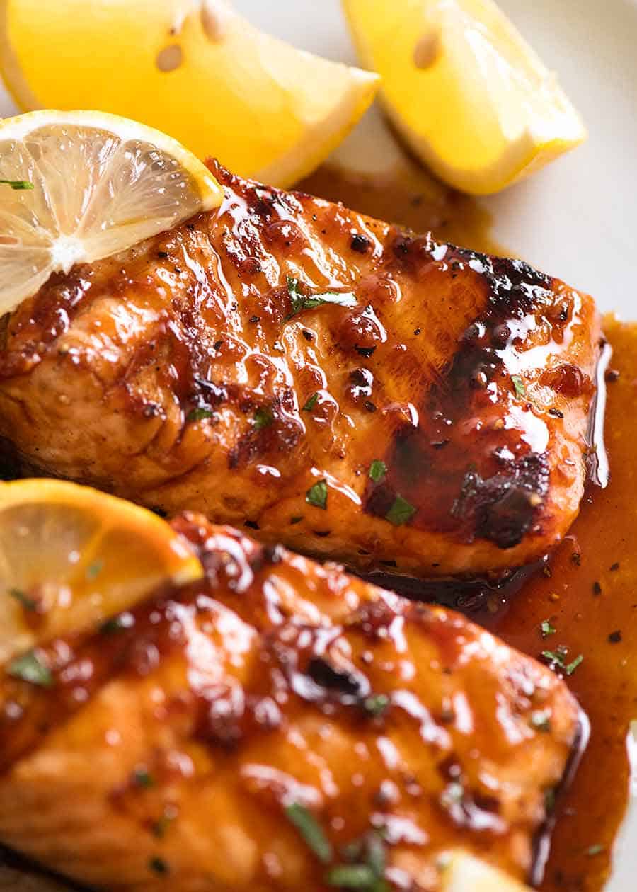 Salmon with Wildfire Whiskey Hot Sauce