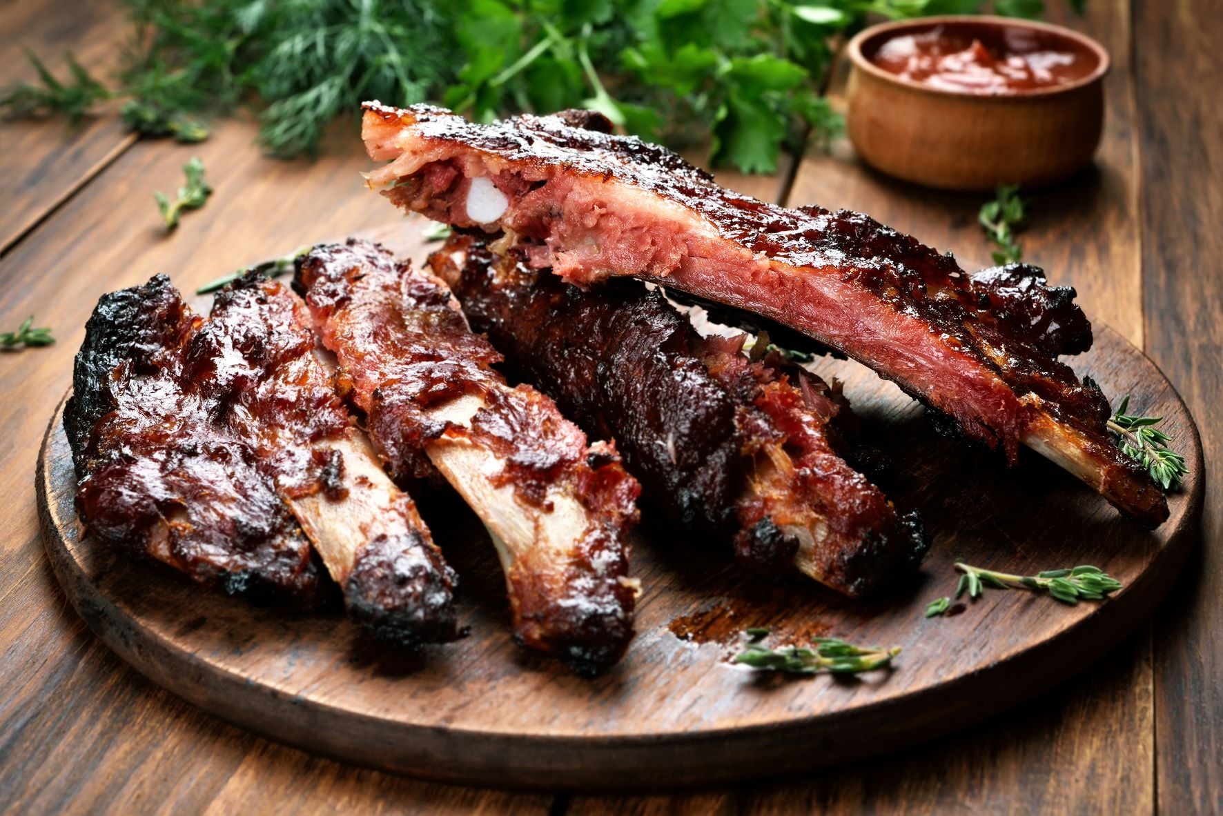 Oven Baked Ribs with a Coffee Cherry Chipotle BBQ Sauce