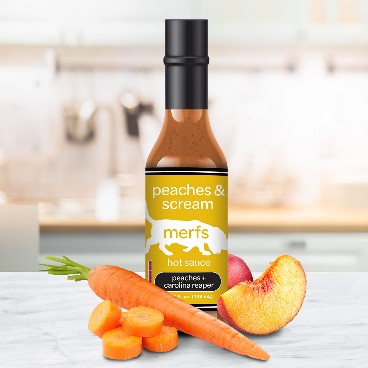 Peaches &amp; Scream Hot Sauce - Merfs Condiments